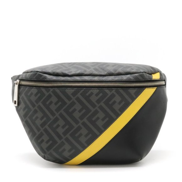 FENDI Zucca pattern diagonal belt bag, body waist pouch, coated canvas, leath... - Picture 2 of 9